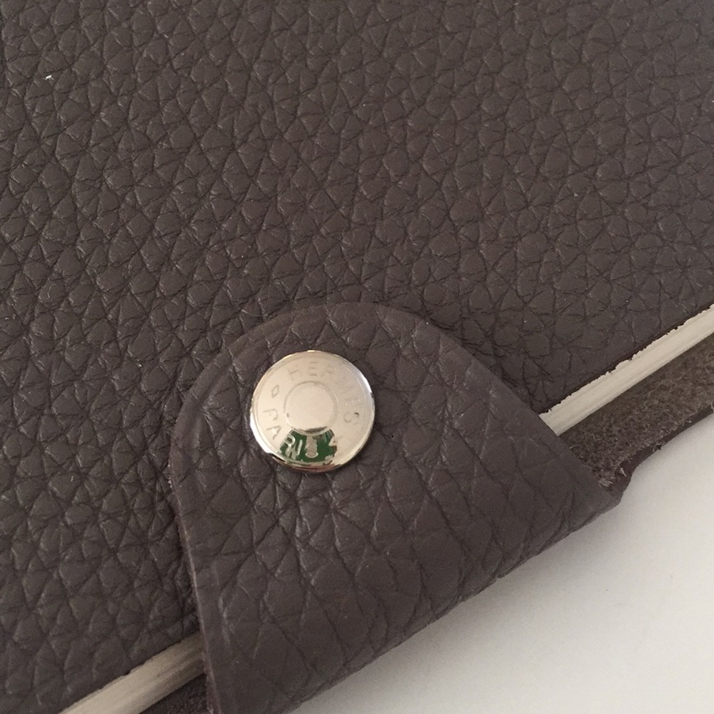 Hermès mini notebook - new pebbled Leather - gray - Picture 2 of 6